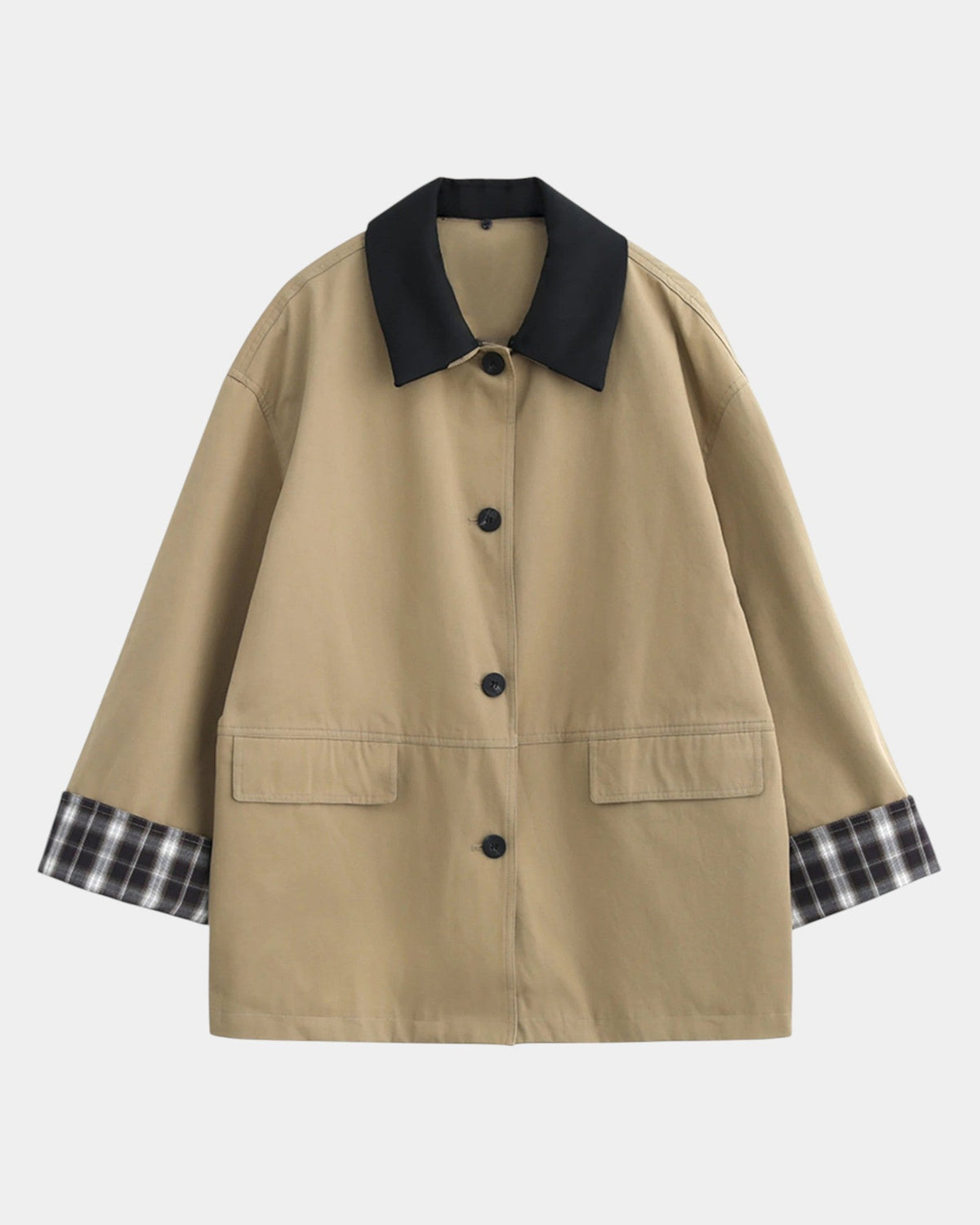 Irene | Chaqueta de botones detalle a cuadros