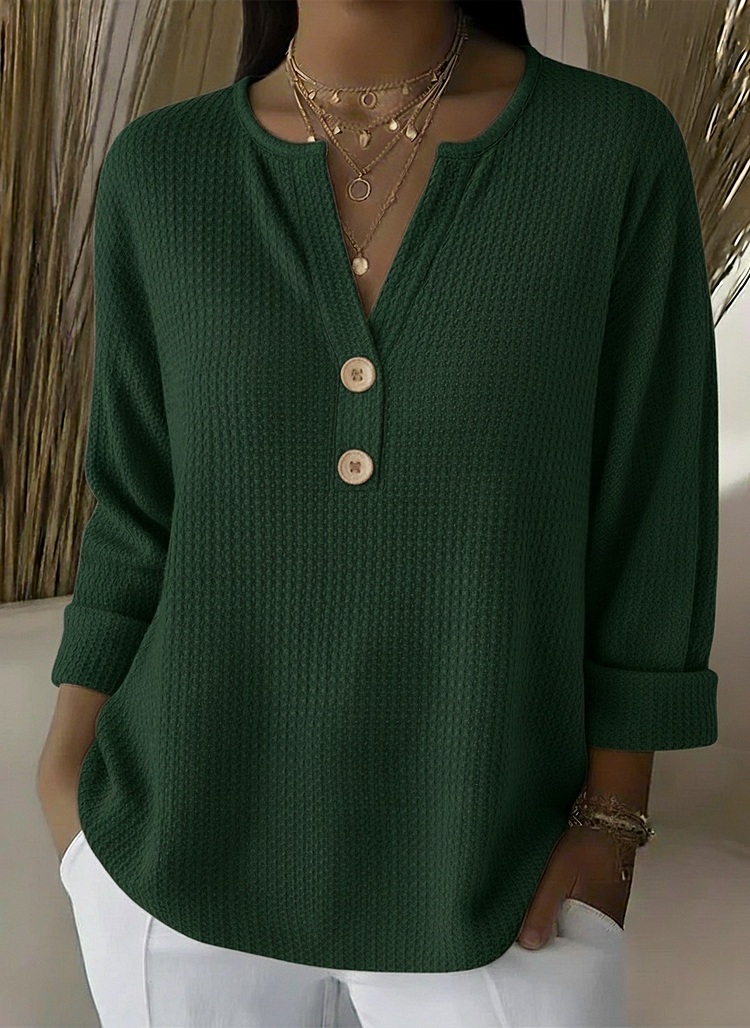 Jazmin | Camiseta henley gofrada con botones