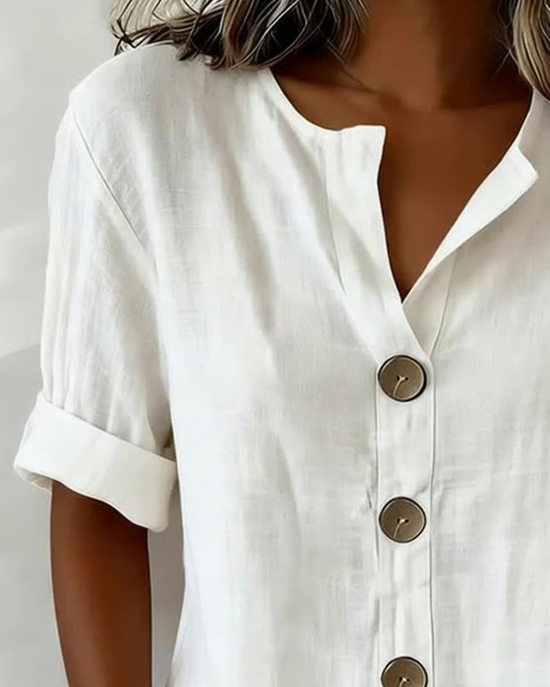 Alicia | Blusa de algodon con botones