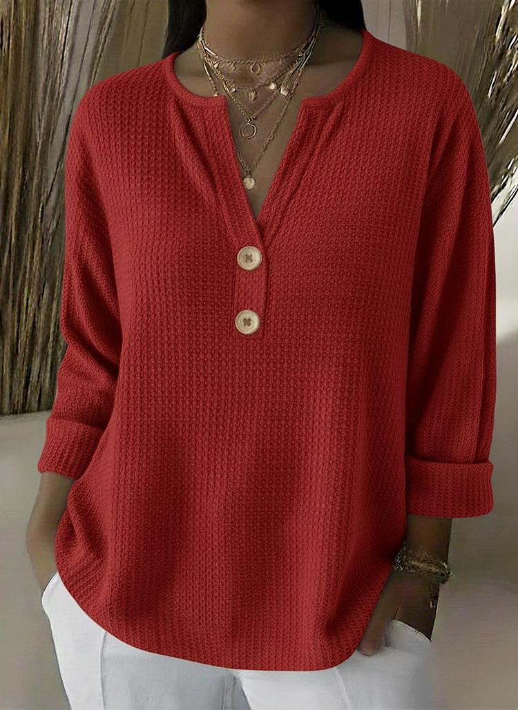 Jazmin | Camiseta henley gofrada con botones