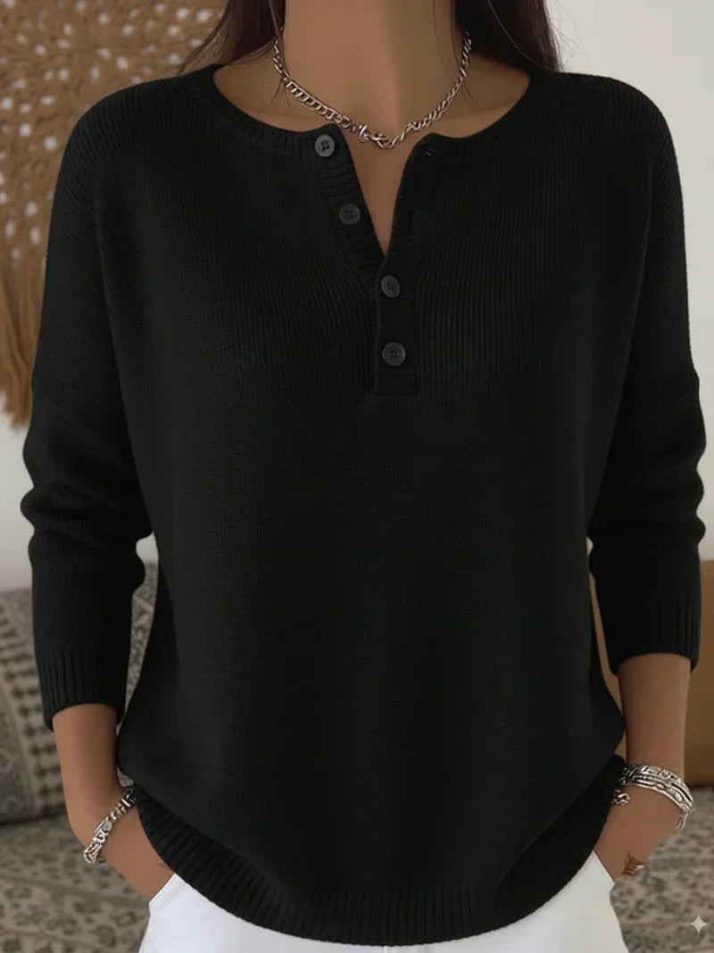 Celia | Jersey de punto con botones Henley