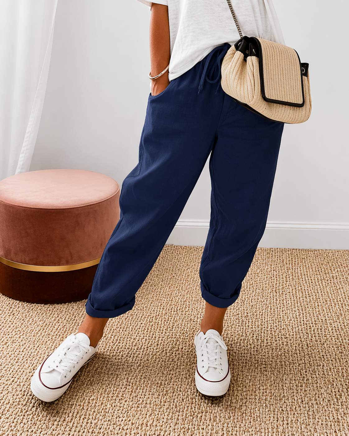 Vanesa | Pantalón casual algodón lino