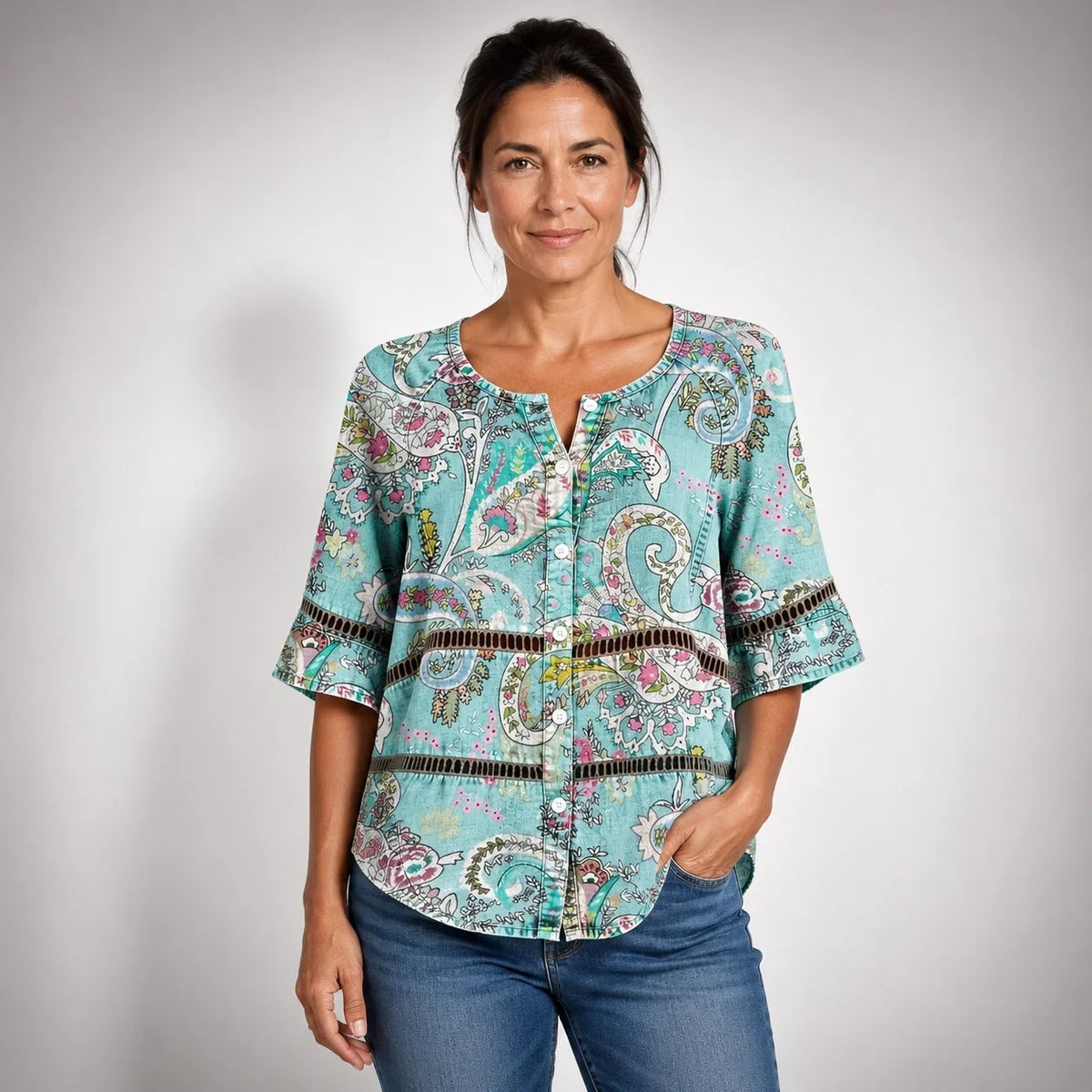 Frida | Camisa vintage estampado paisley
