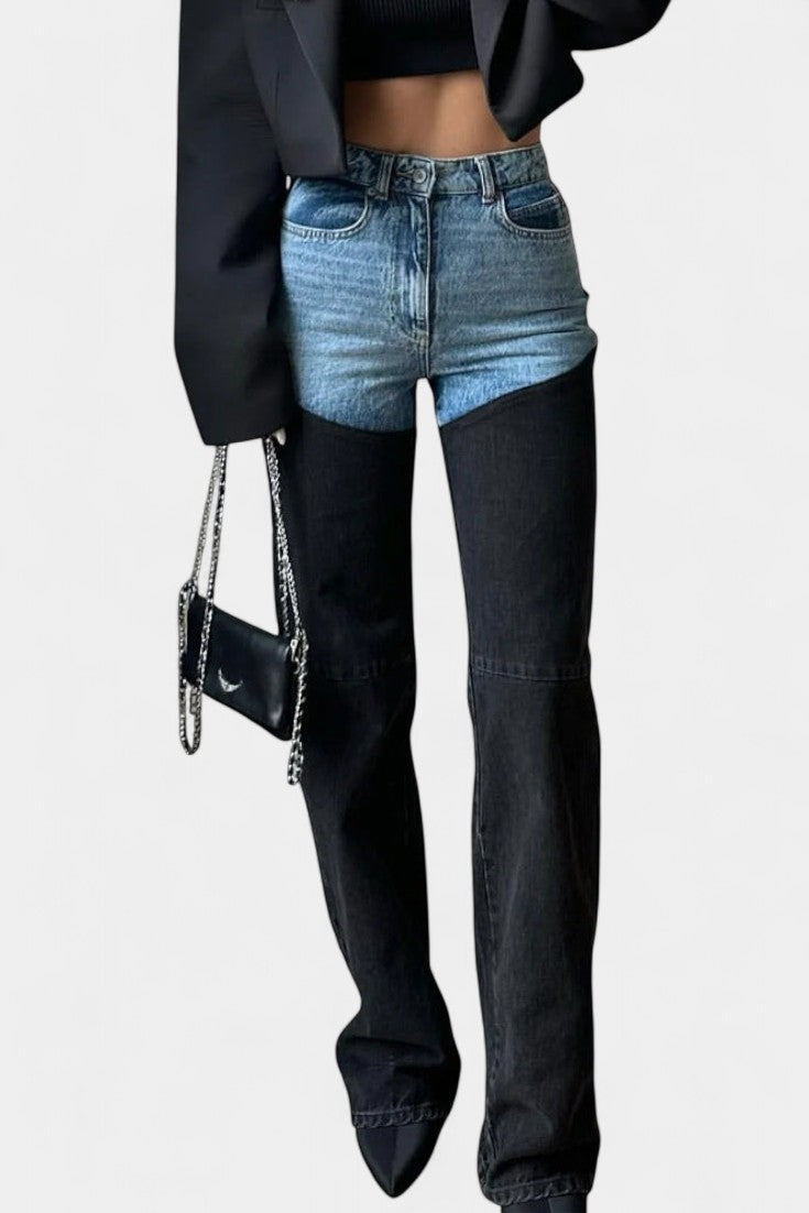 Salma | Jeans rectos con patchwork