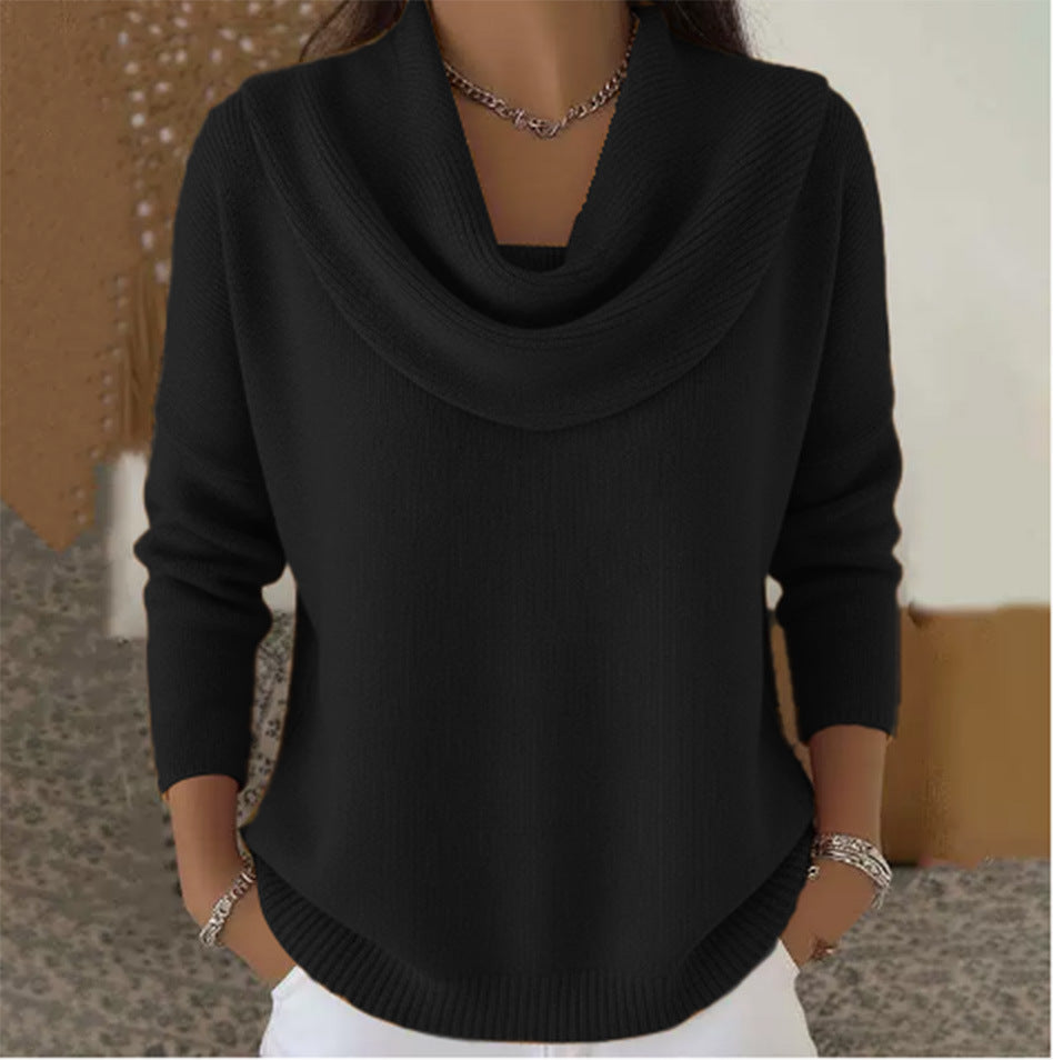 Blanca | Jersey de cuello drapeado