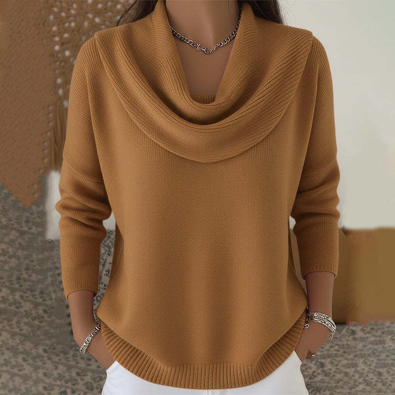 Blanca | Jersey de cuello drapeado