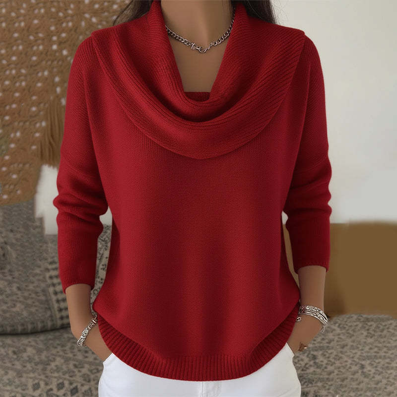 Blanca | Jersey de cuello drapeado