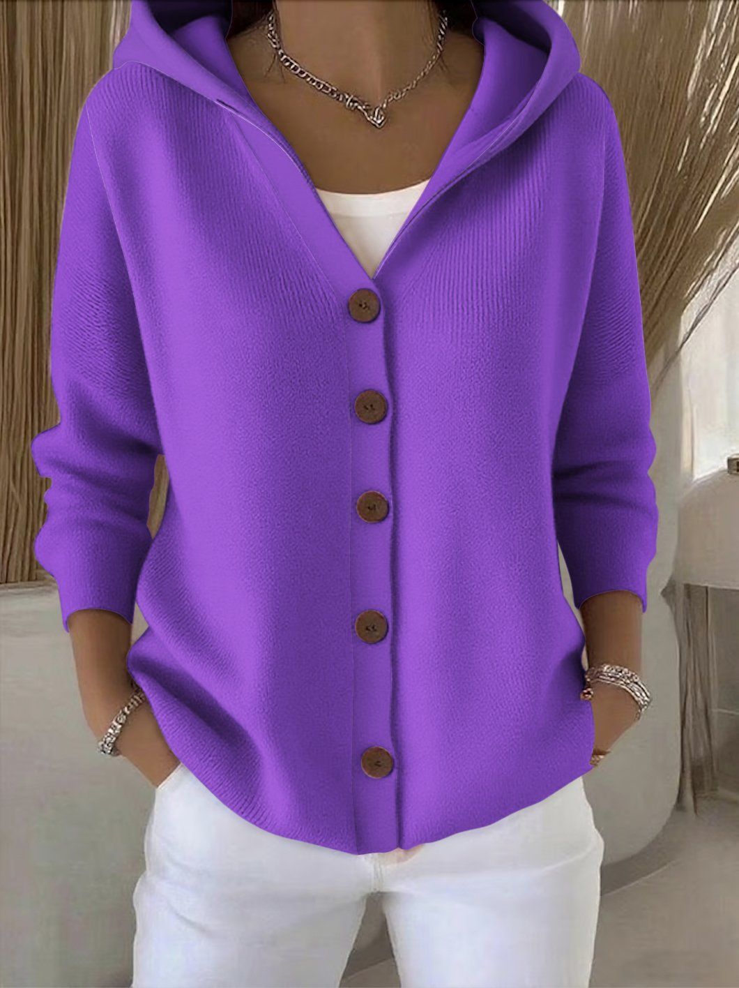 Carolina | Chaqueta de punto con capucha