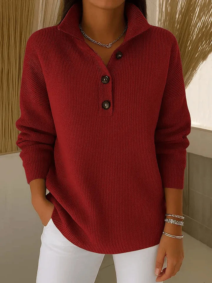 Carla | Jersey polo con cuello de pico