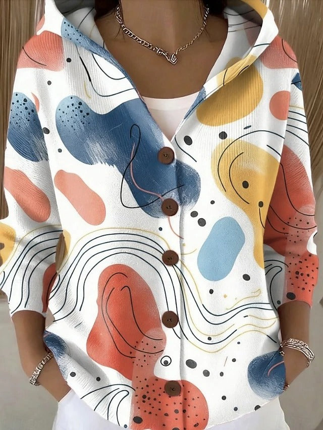 Cayetana | Chaqueta de punto estampada con capucha