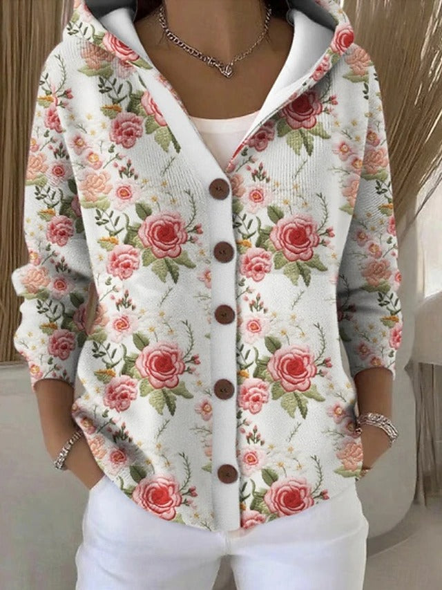 Cayetana | Chaqueta de punto estampada con capucha