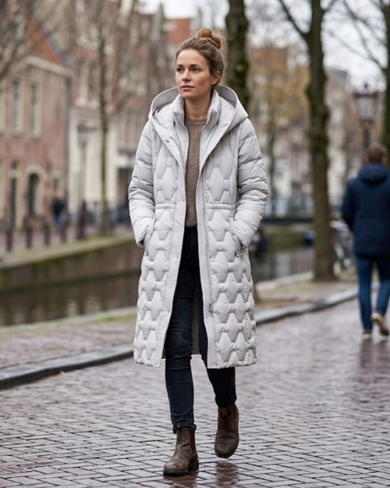 Eva | Parka larga acolchada convertible
