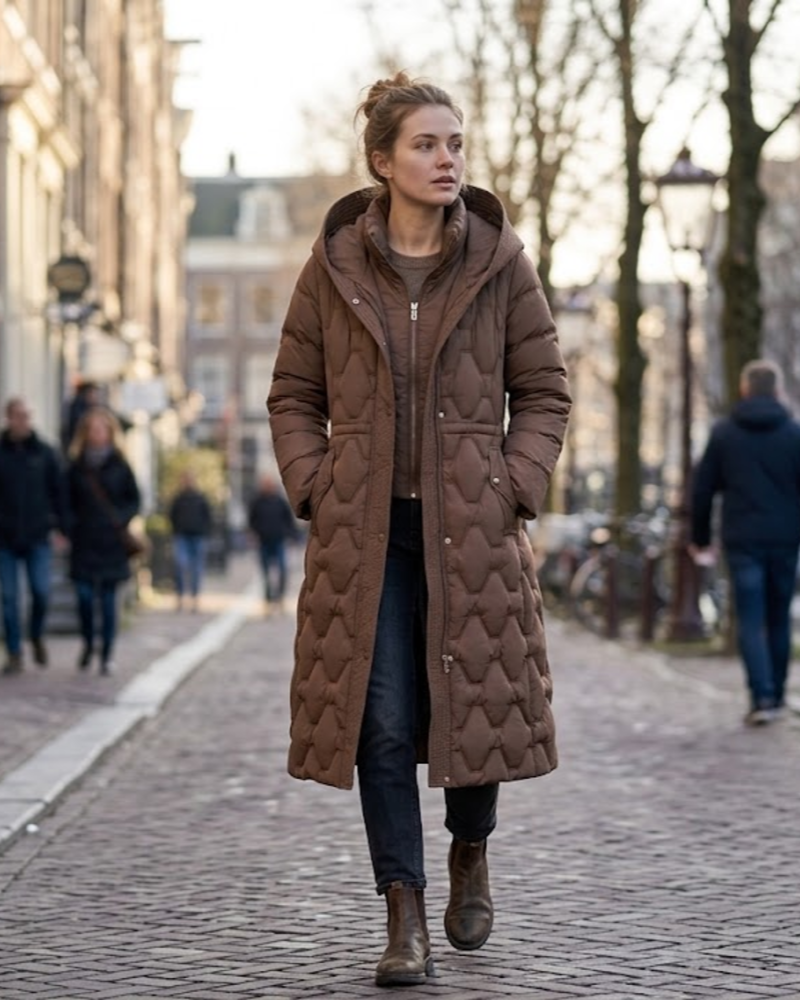 Eva | Parka larga acolchada convertible