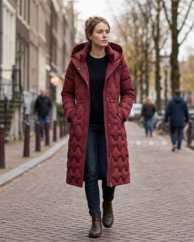 Eva | Parka larga acolchada convertible