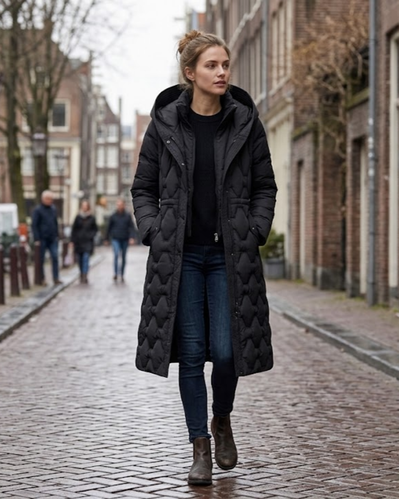 Eva | Parka larga acolchada convertible