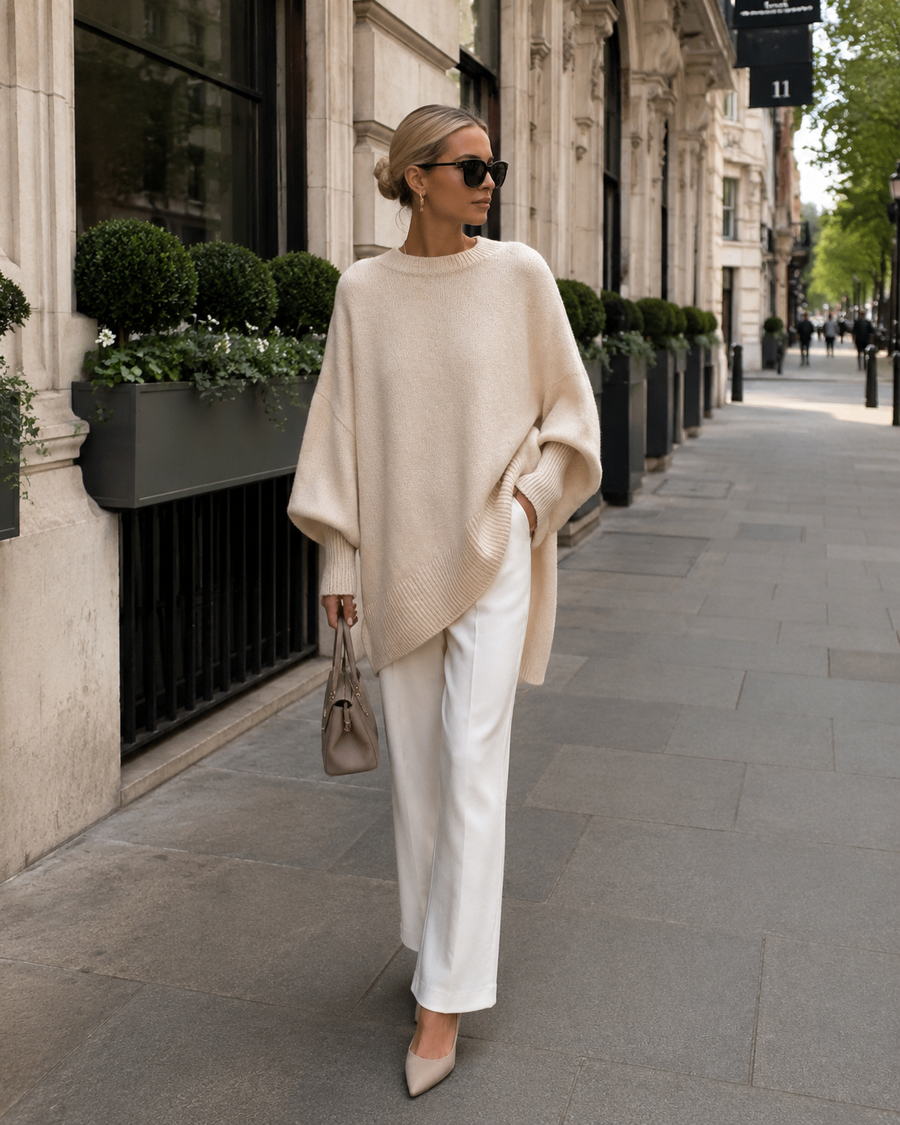 Amanda | Jersey oversize cuello redondo