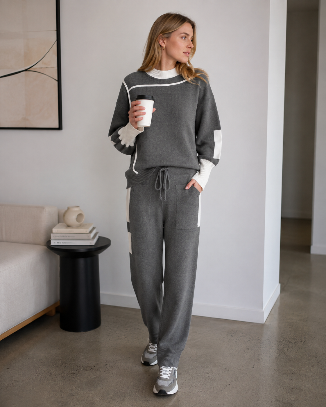 Joana | Conjunto de punto jersey contraste