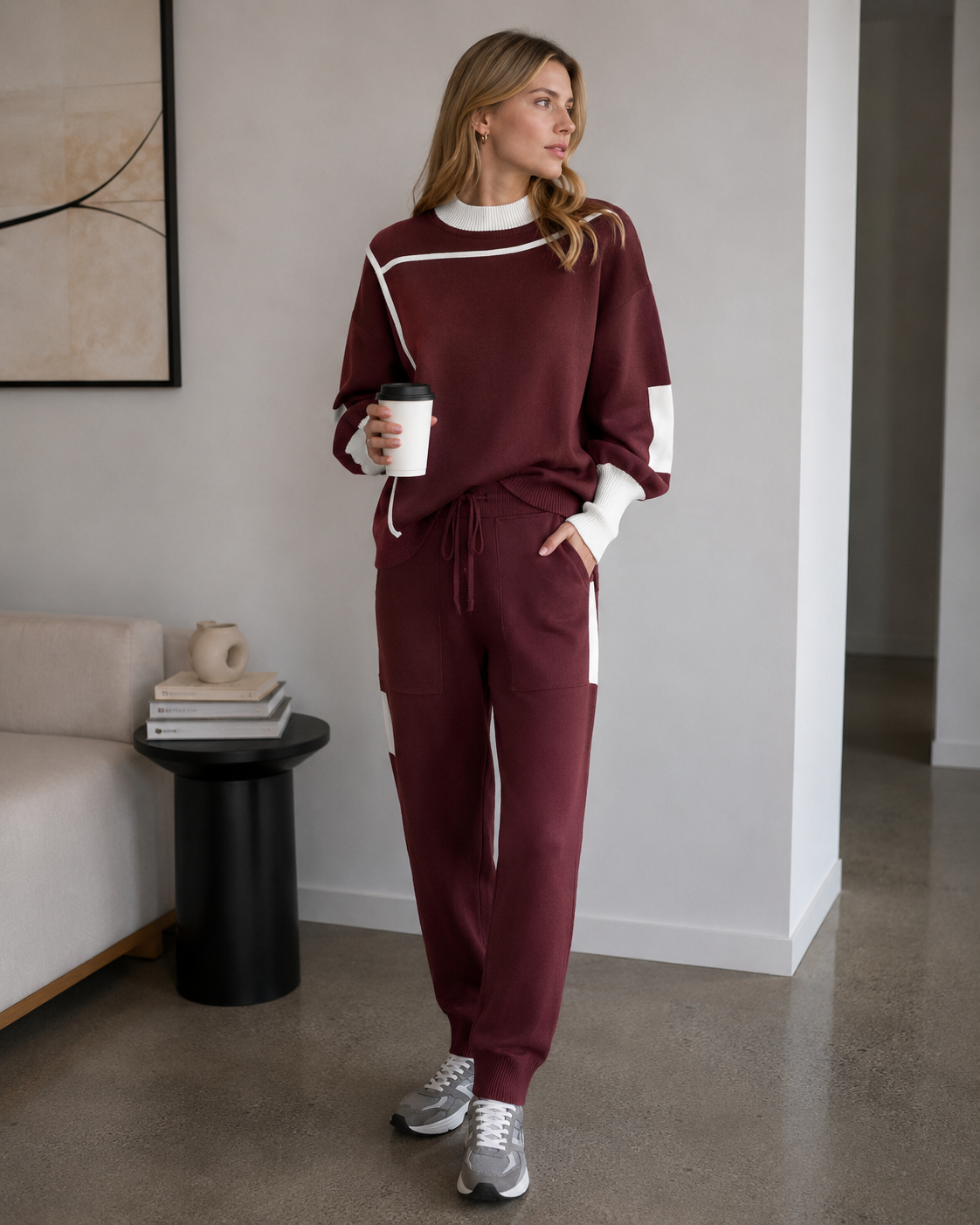 Joana | Conjunto de punto jersey contraste