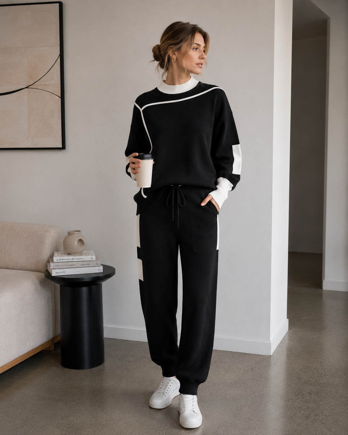 Joana | Conjunto de punto jersey contraste