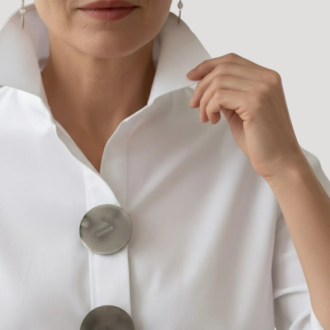 Araceli | Camisa cuello alto manga 3/4