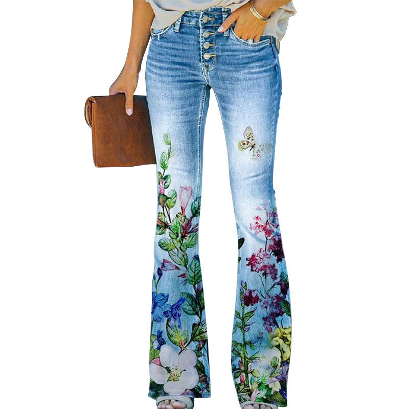 Rosalia | Jeans flare estampado floral