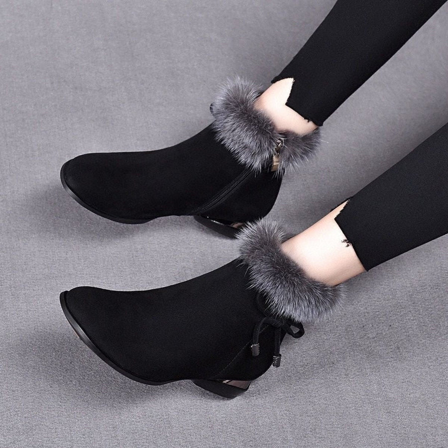 Valeria | Botines de ante con pelo