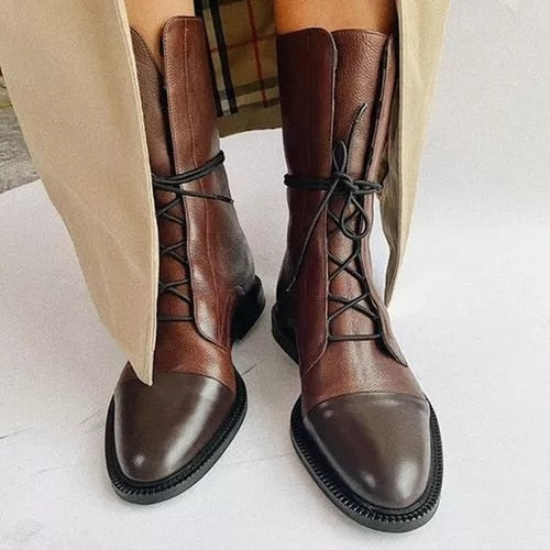 Xenia | Botines de piel con cordones