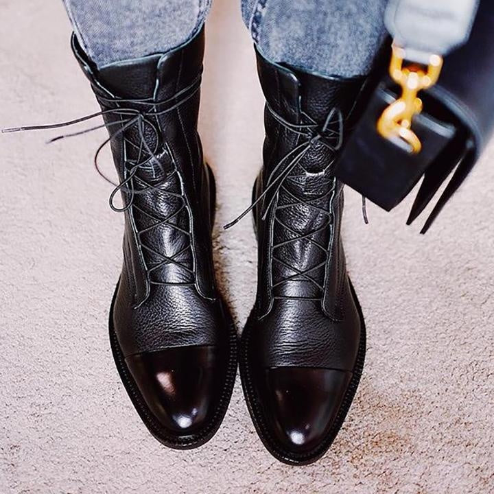 Xenia | Botines de piel con cordones