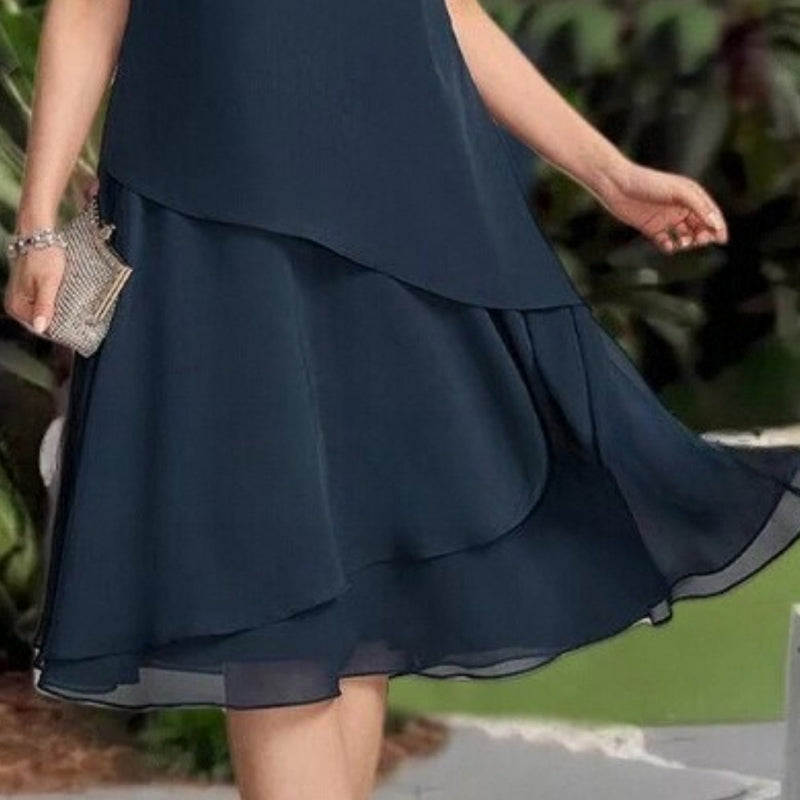 Milagros | Vestido midi de encaje con manga corta
